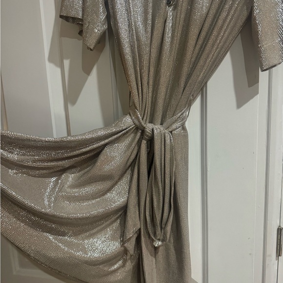 Sabina Musayev Gold Short Sleeve Wrap Dress - Picture 5 of 6